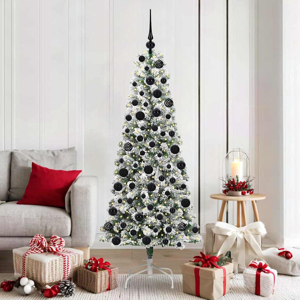 Vidaxx künstlicher klappbarer Weihnachtsbaum grün und weiß 180 cm