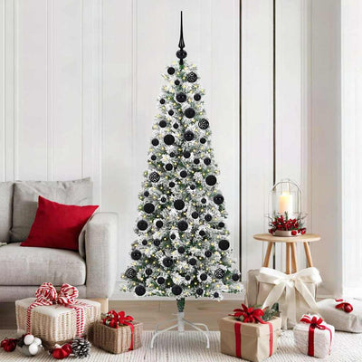 Vidaxx künstlicher klappbarer Weihnachtsbaum grün und weiß 180 cm
