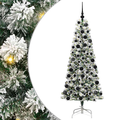 Vidaxx künstlicher klappbarer Weihnachtsbaum grün und weiß 180 cm