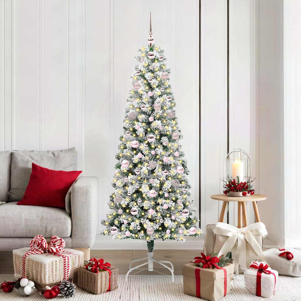 Vidaxx künstlicher klappbarer Weihnachtsbaum grün und weiß 180 cm