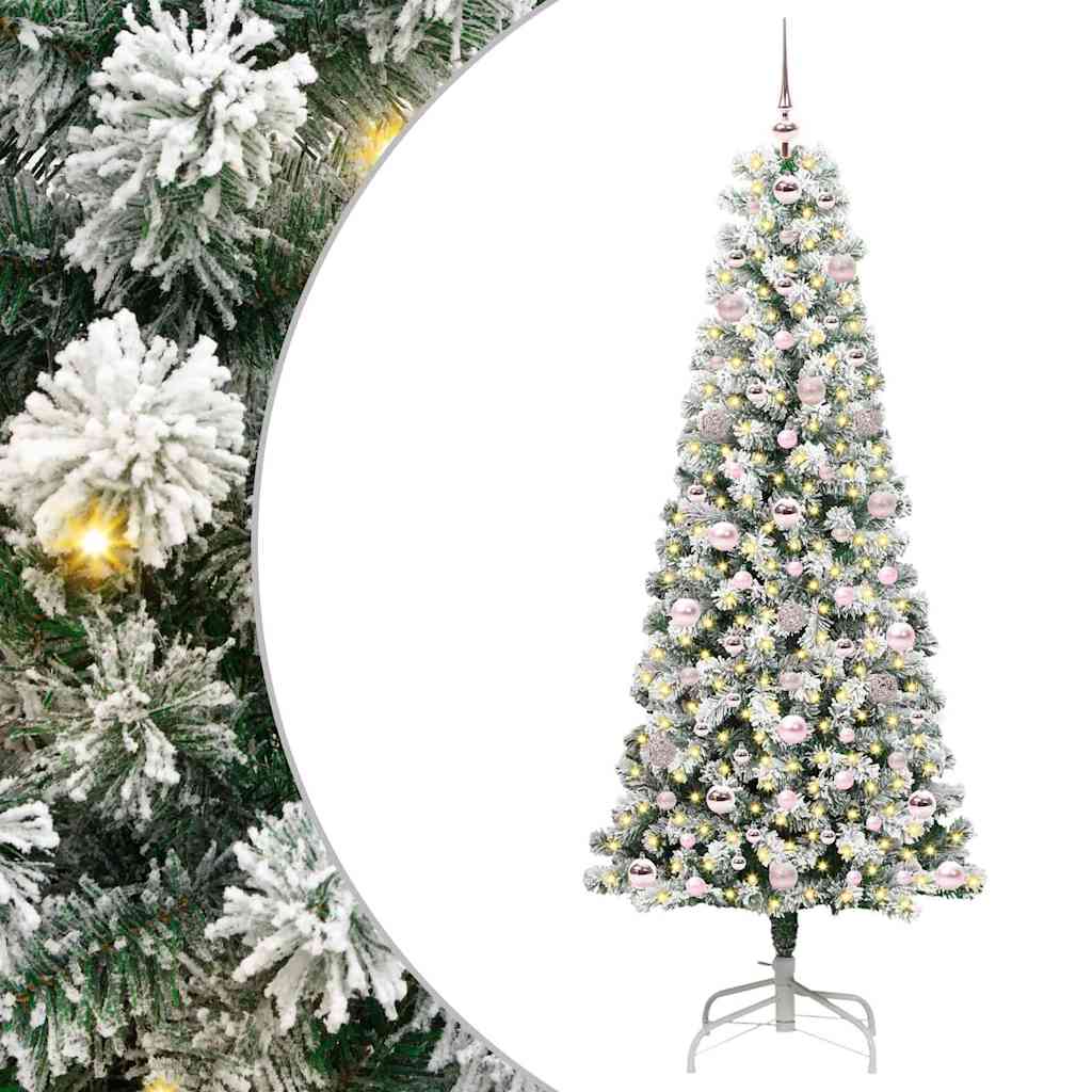 Vidaxx künstlicher klappbarer Weihnachtsbaum grün und weiß 180 cm