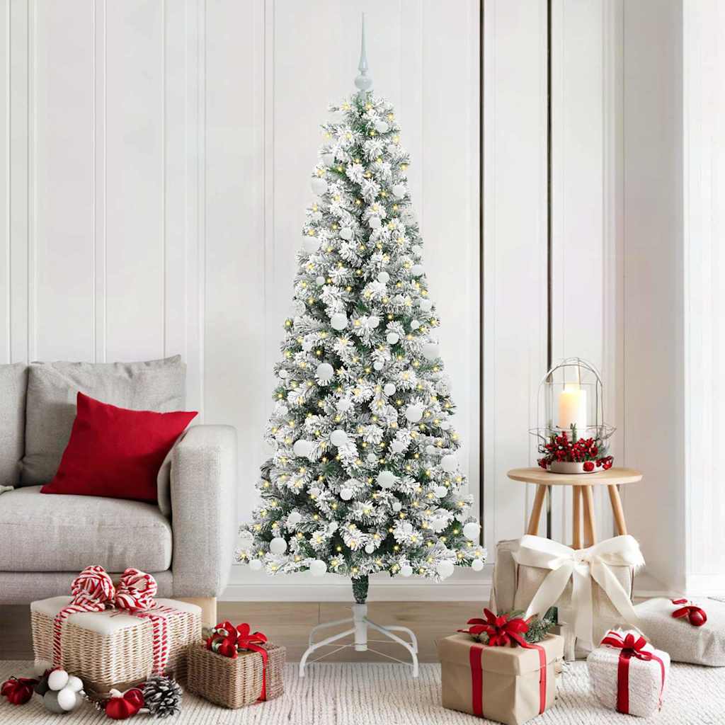 Vidaxx künstlicher klappbarer Weihnachtsbaum grün und weiß 180 cm