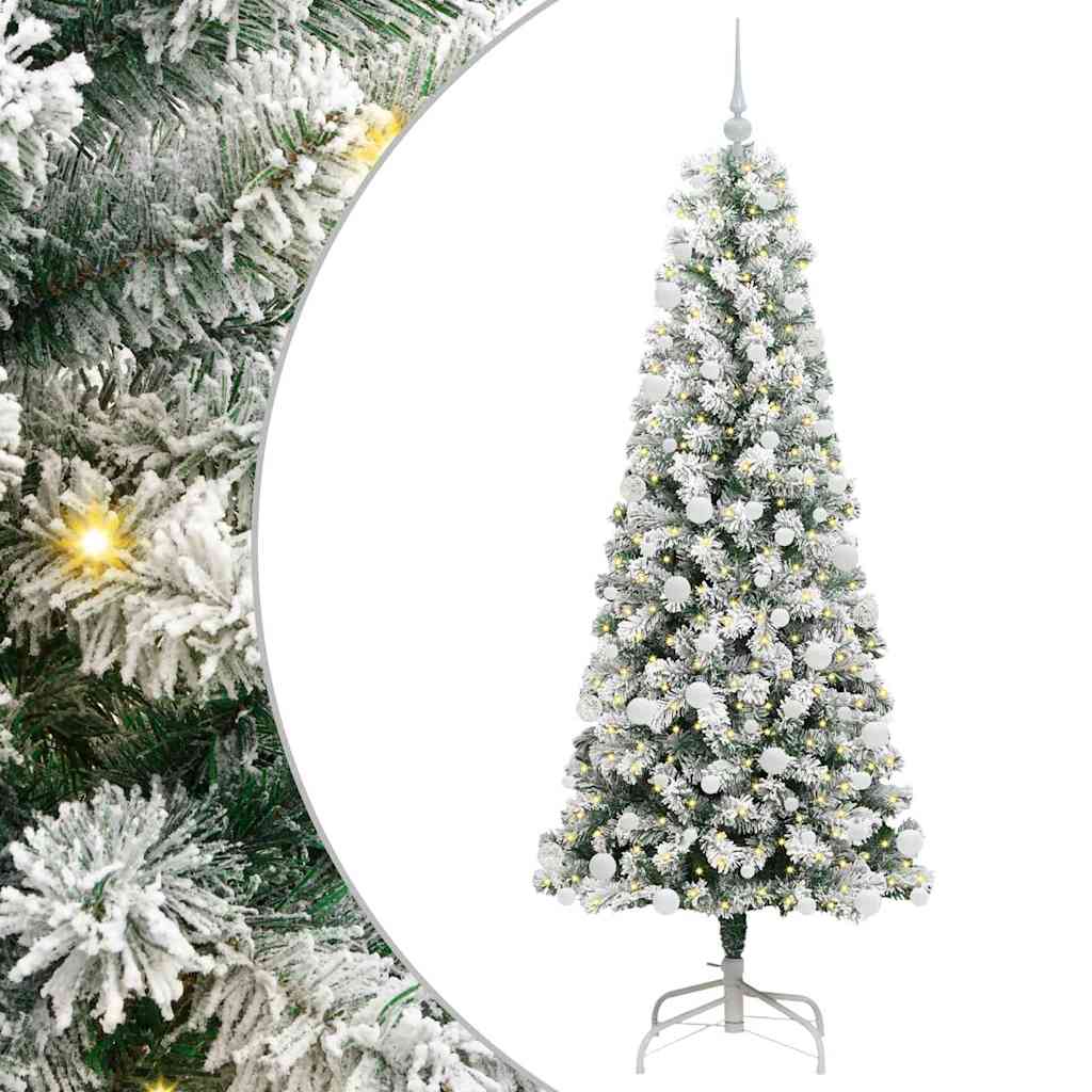 Vidaxx künstlicher klappbarer Weihnachtsbaum grün und weiß 180 cm
