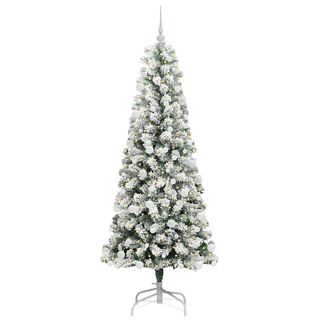 Vidaxx künstlicher klappbarer Weihnachtsbaum grün und weiß 180 cm