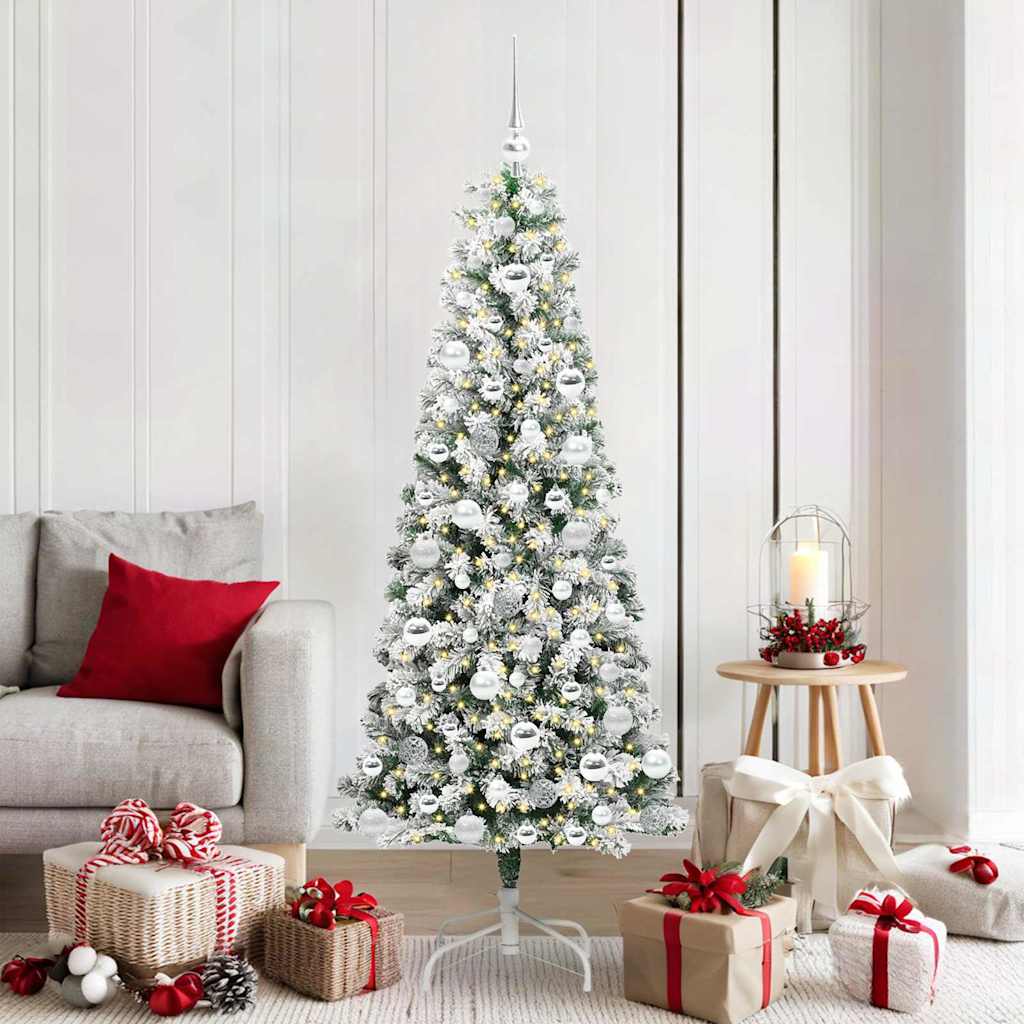 Vidaxx künstlicher klappbarer Weihnachtsbaum grün und weiß 180 cm