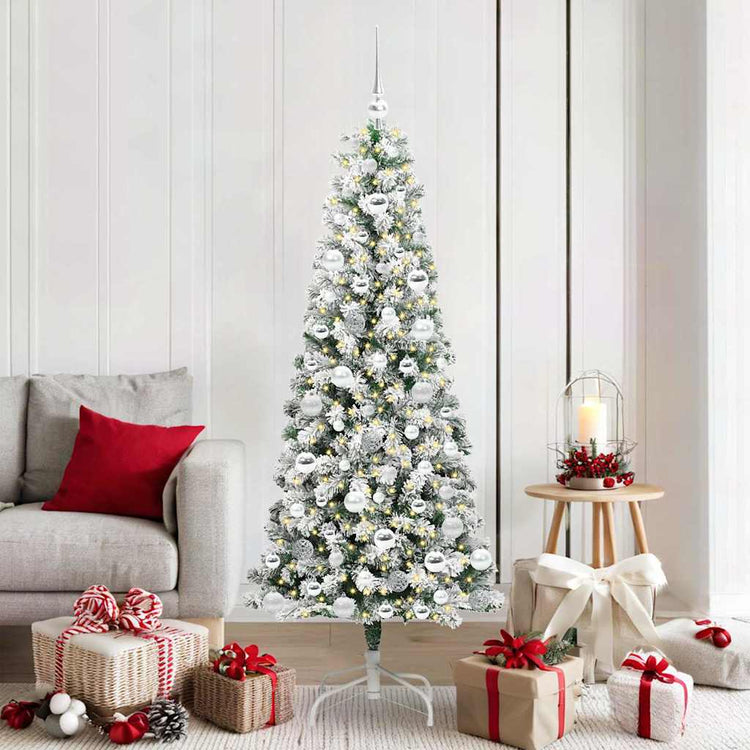 Vidaxx künstlicher klappbarer Weihnachtsbaum grün und weiß 180 cm