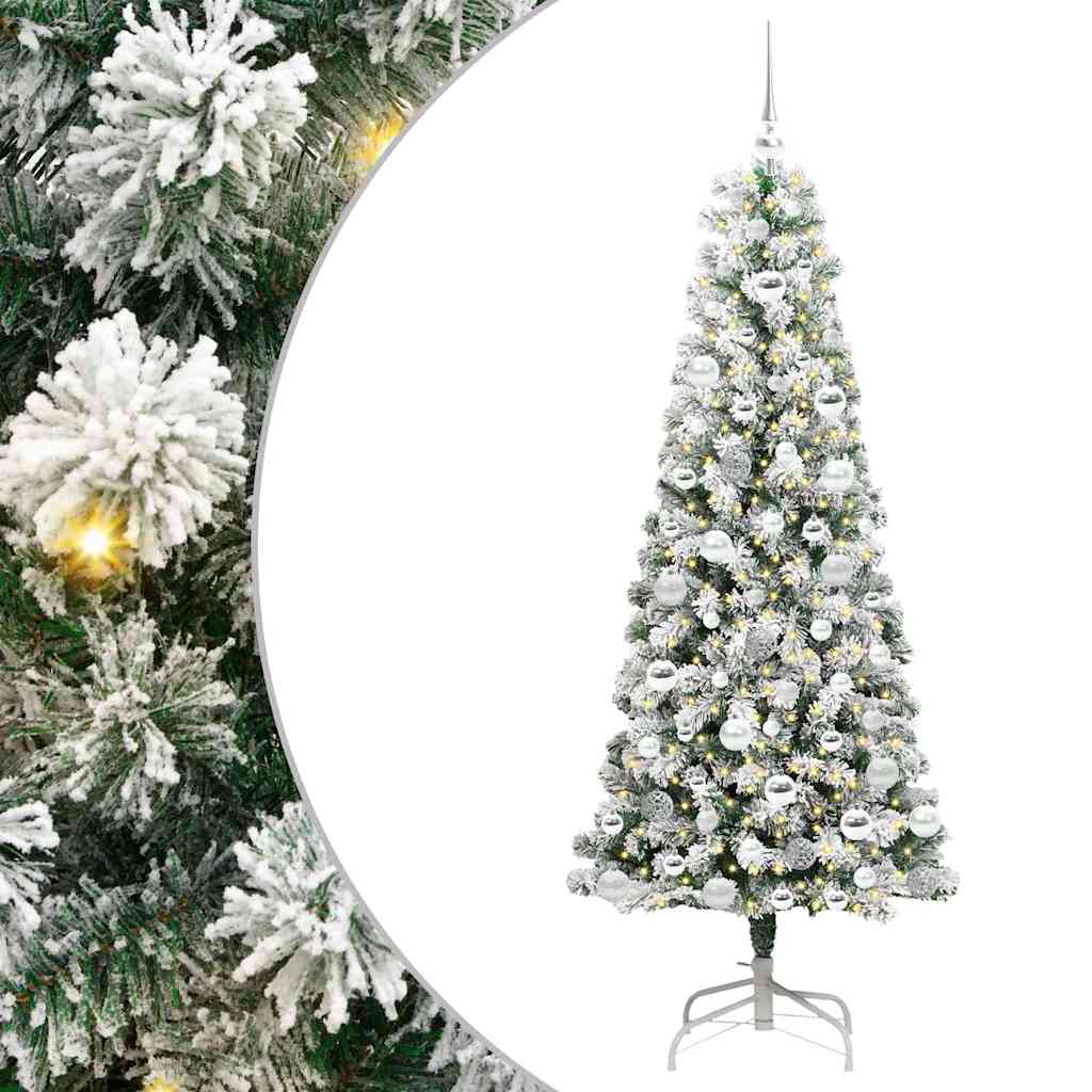 Vidaxx künstlicher klappbarer Weihnachtsbaum grün und weiß 180 cm