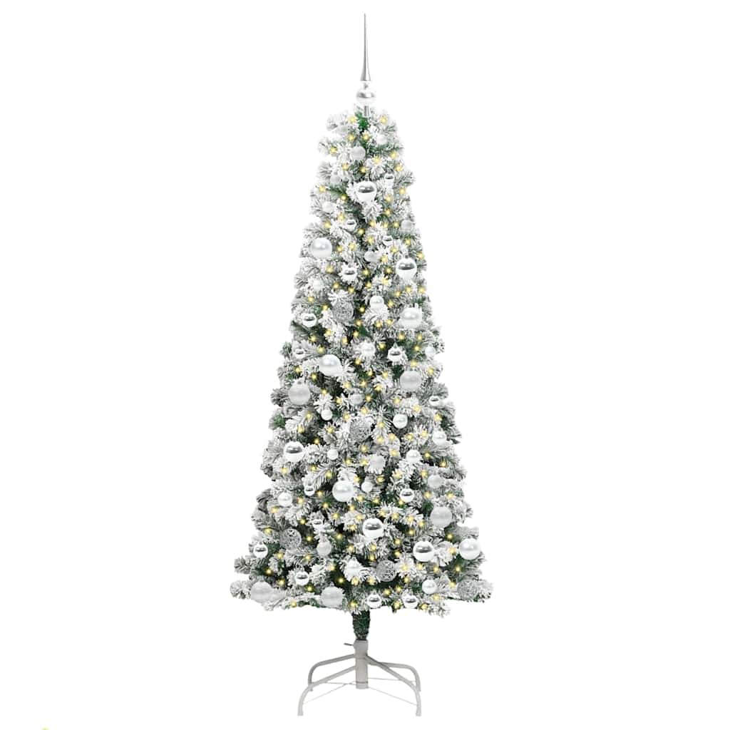 Vidaxx künstlicher klappbarer Weihnachtsbaum grün und weiß 180 cm