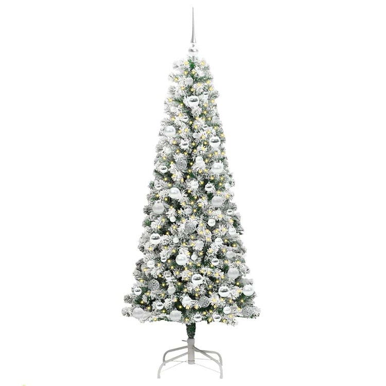 Vidaxx künstlicher klappbarer Weihnachtsbaum grün und weiß 180 cm