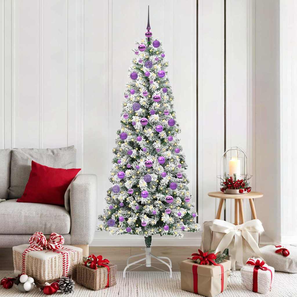 Vidaxx künstlicher klappbarer Weihnachtsbaum grün und weiß 180 cm