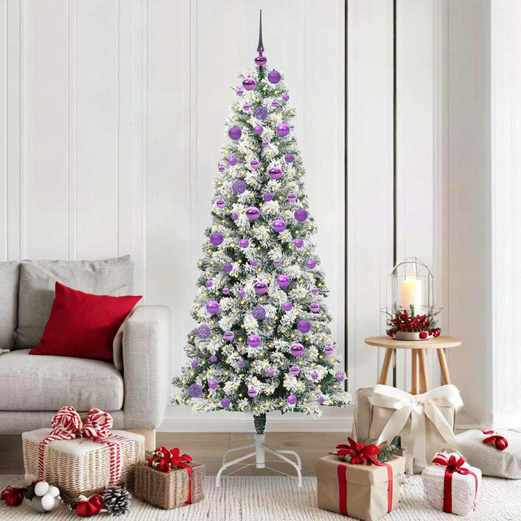 Vidaxx künstlicher klappbarer Weihnachtsbaum grün und weiß 180 cm