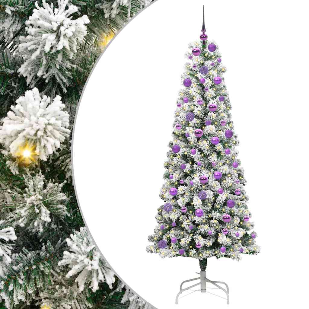 Vidaxx künstlicher klappbarer Weihnachtsbaum grün und weiß 180 cm