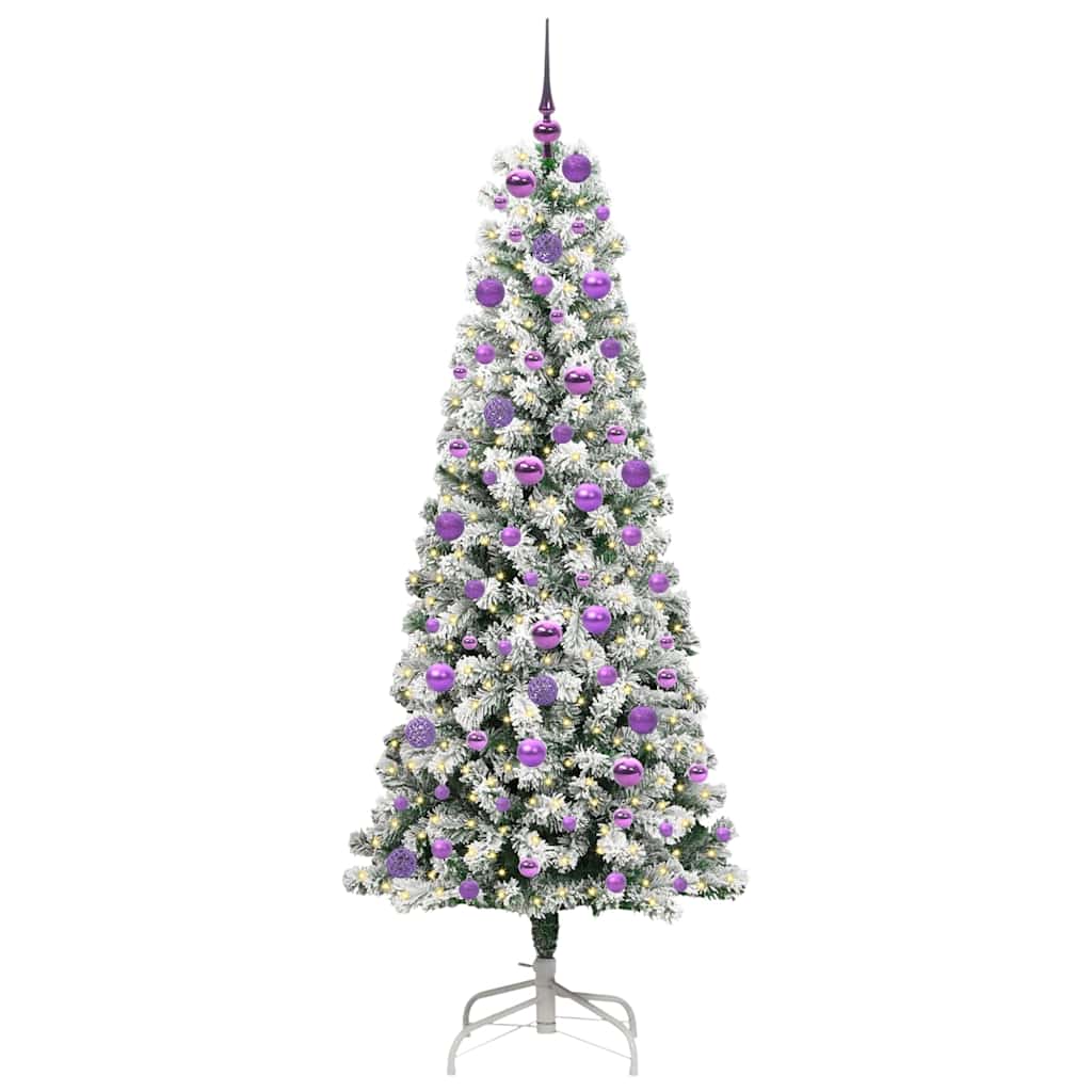 Vidaxx künstlicher klappbarer Weihnachtsbaum grün und weiß 180 cm