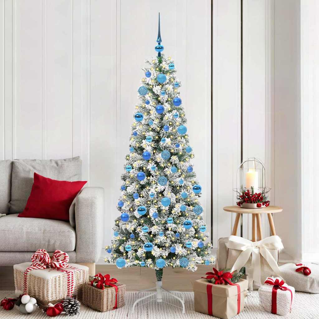 Vidaxx künstlicher klappbarer Weihnachtsbaum grün und weiß 180 cm