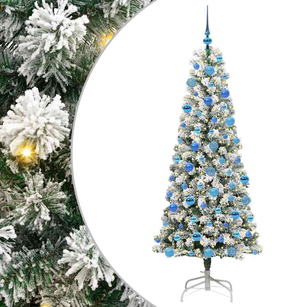 Vidaxx künstlicher klappbarer Weihnachtsbaum grün und weiß 180 cm