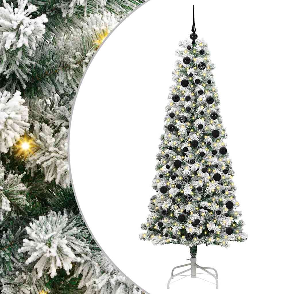 Vidaxx künstlicher klappbarer Weihnachtsbaum grün und weiß 210 cm
