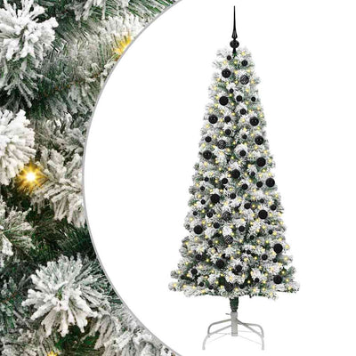 Vidaxx künstlicher klappbarer Weihnachtsbaum grün und weiß 210 cm