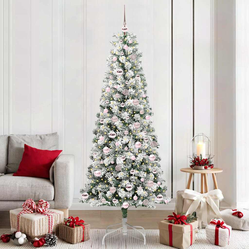 Vidaxx künstlicher klappbarer Weihnachtsbaum grün und weiß 210 cm