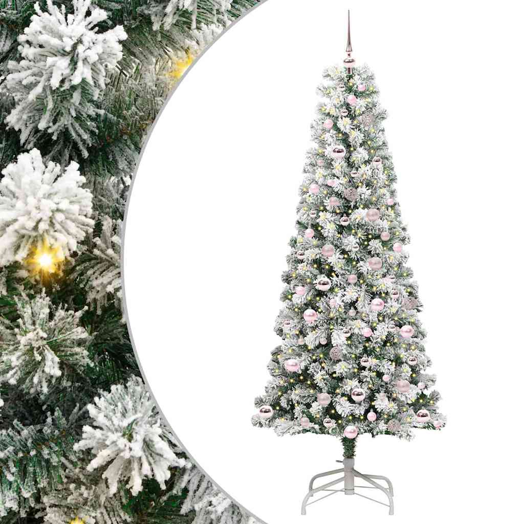 Vidaxx künstlicher klappbarer Weihnachtsbaum grün und weiß 210 cm