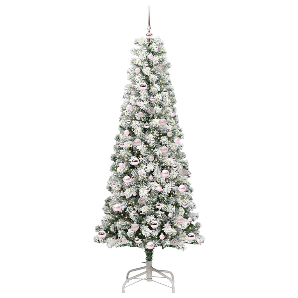 Vidaxx künstlicher klappbarer Weihnachtsbaum grün und weiß 210 cm