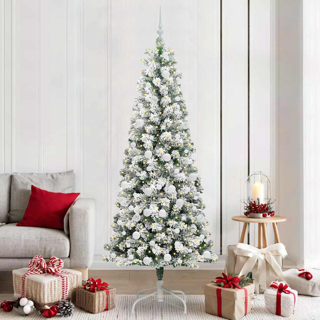 Vidaxx künstlicher klappbarer Weihnachtsbaum grün und weiß 210 cm