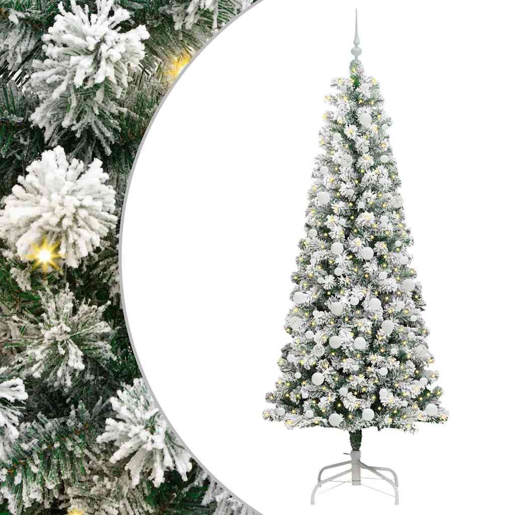 Vidaxx künstlicher klappbarer Weihnachtsbaum grün und weiß 210 cm