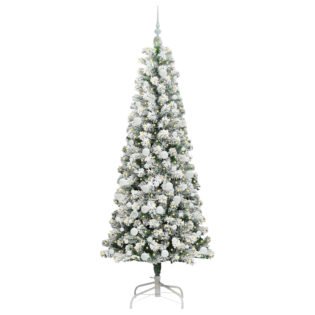 Vidaxx künstlicher klappbarer Weihnachtsbaum grün und weiß 210 cm