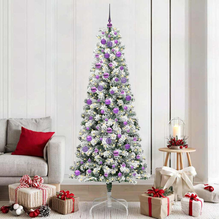 Vidaxx künstlicher klappbarer Weihnachtsbaum grün und weiß 210 cm
