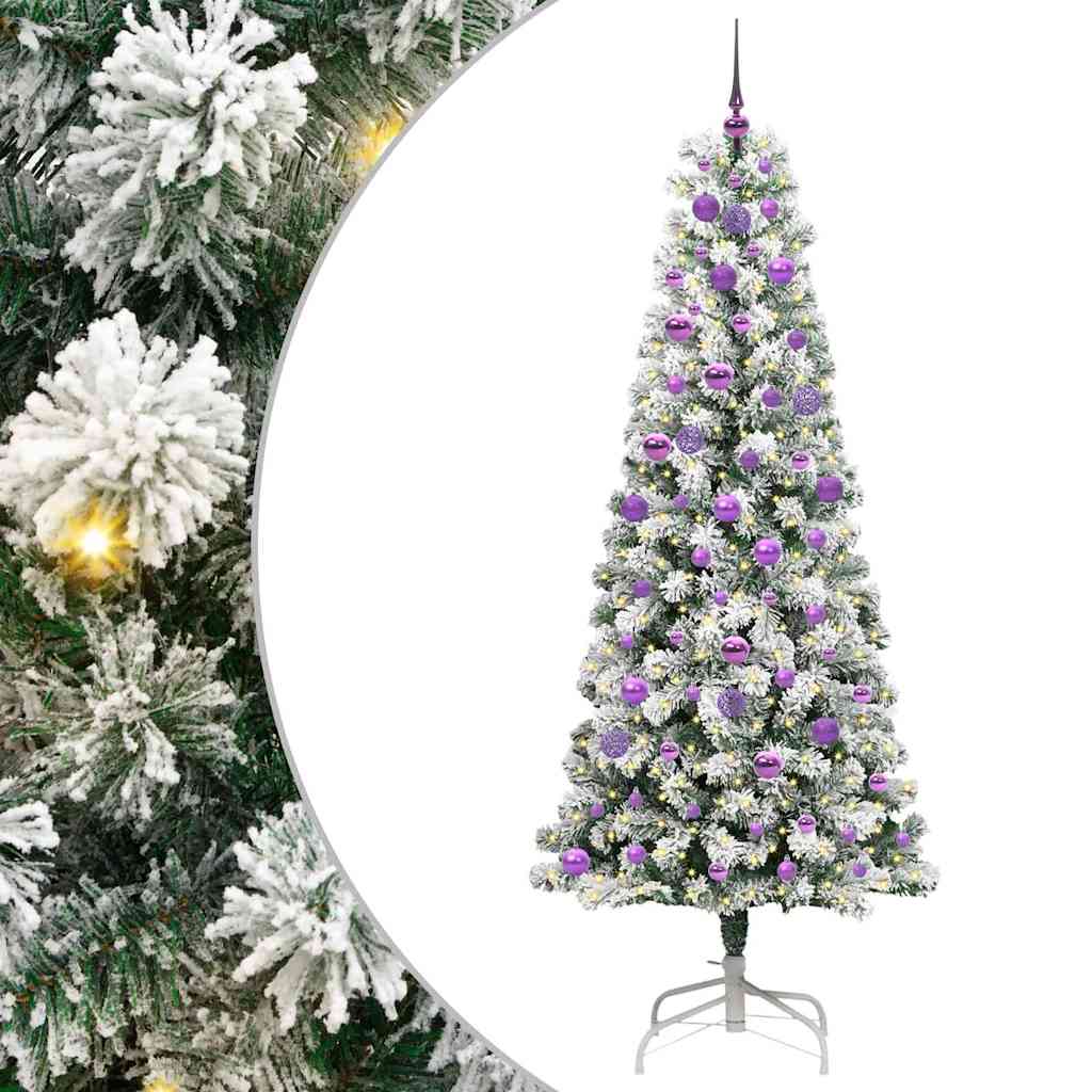 Vidaxx künstlicher klappbarer Weihnachtsbaum grün und weiß 210 cm