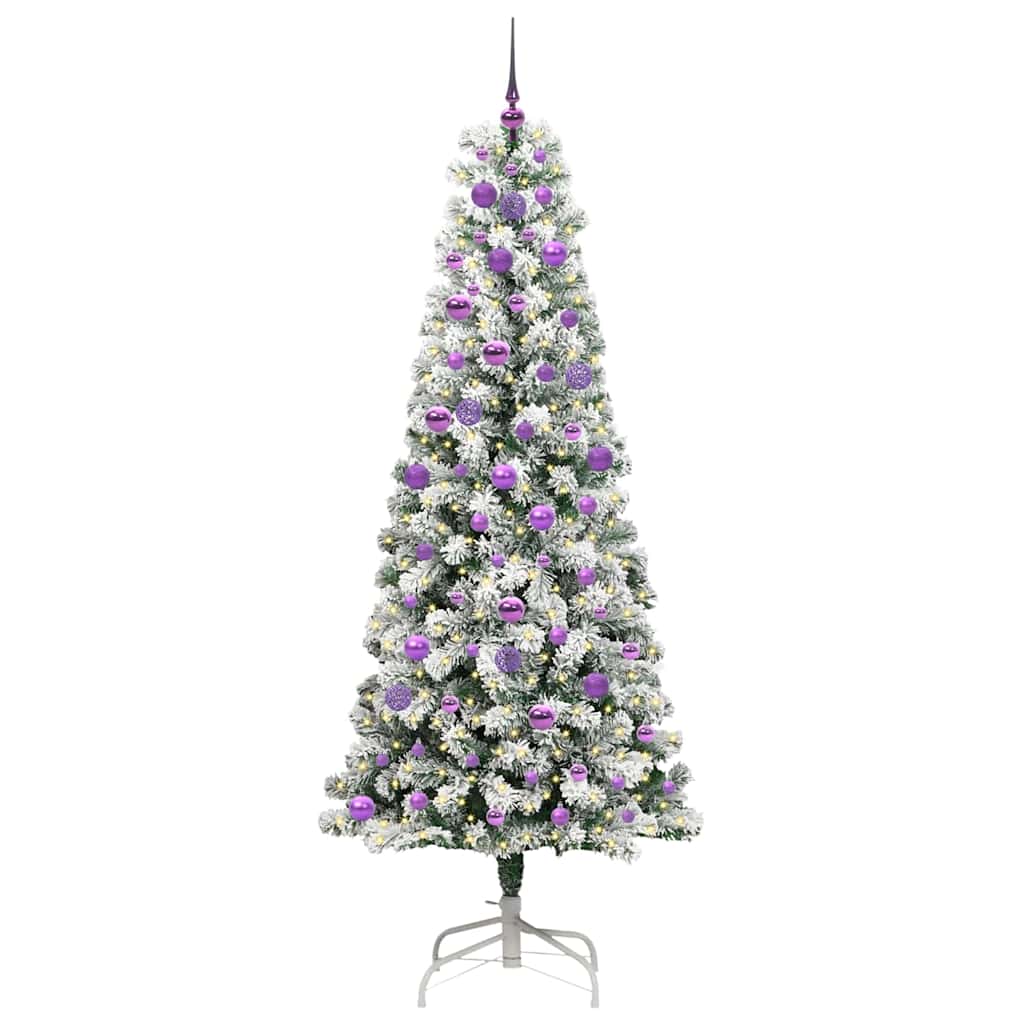 Vidaxx künstlicher klappbarer Weihnachtsbaum grün und weiß 210 cm
