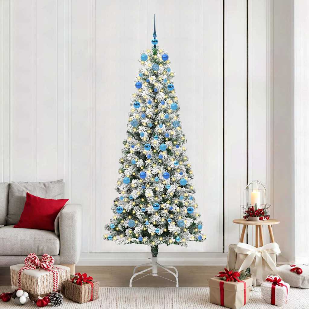 Vidaxx künstlicher klappbarer Weihnachtsbaum grün und weiß 210 cm