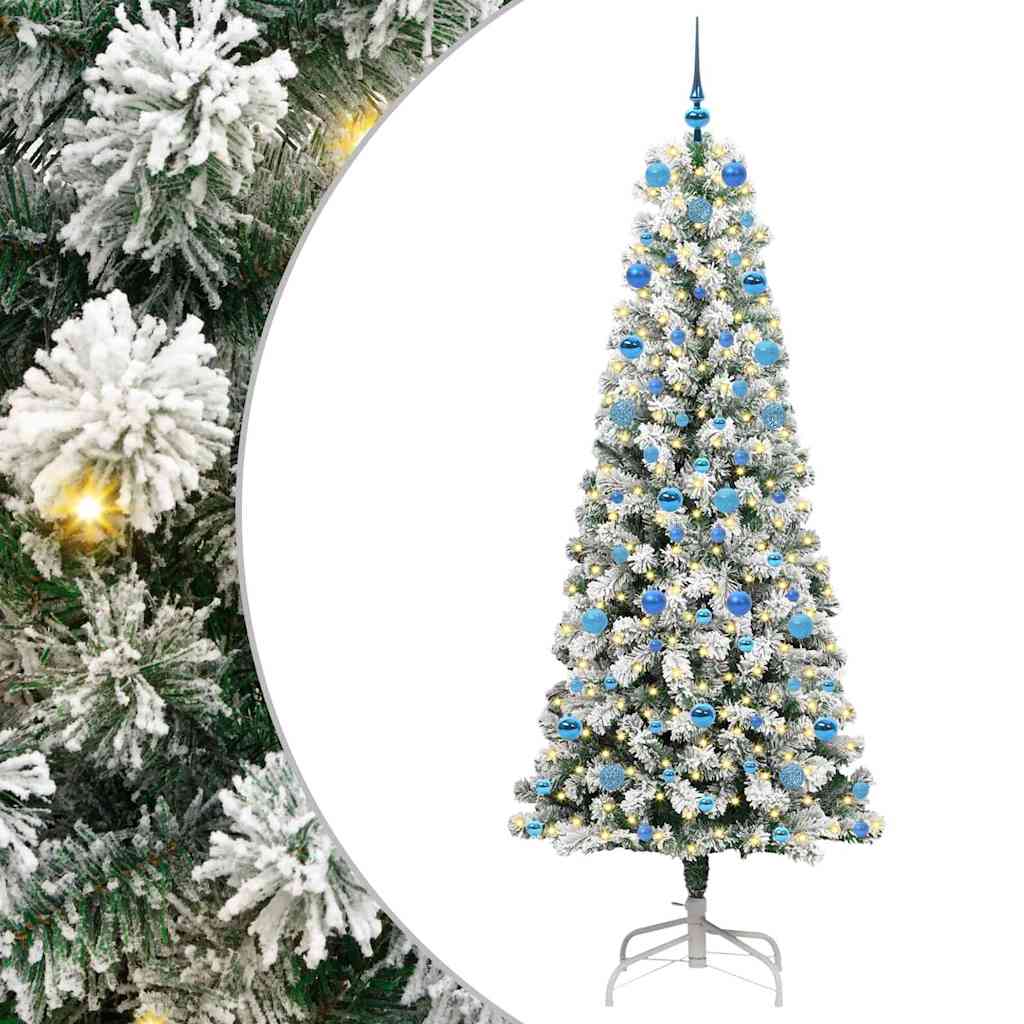 Vidaxx künstlicher klappbarer Weihnachtsbaum grün und weiß 210 cm