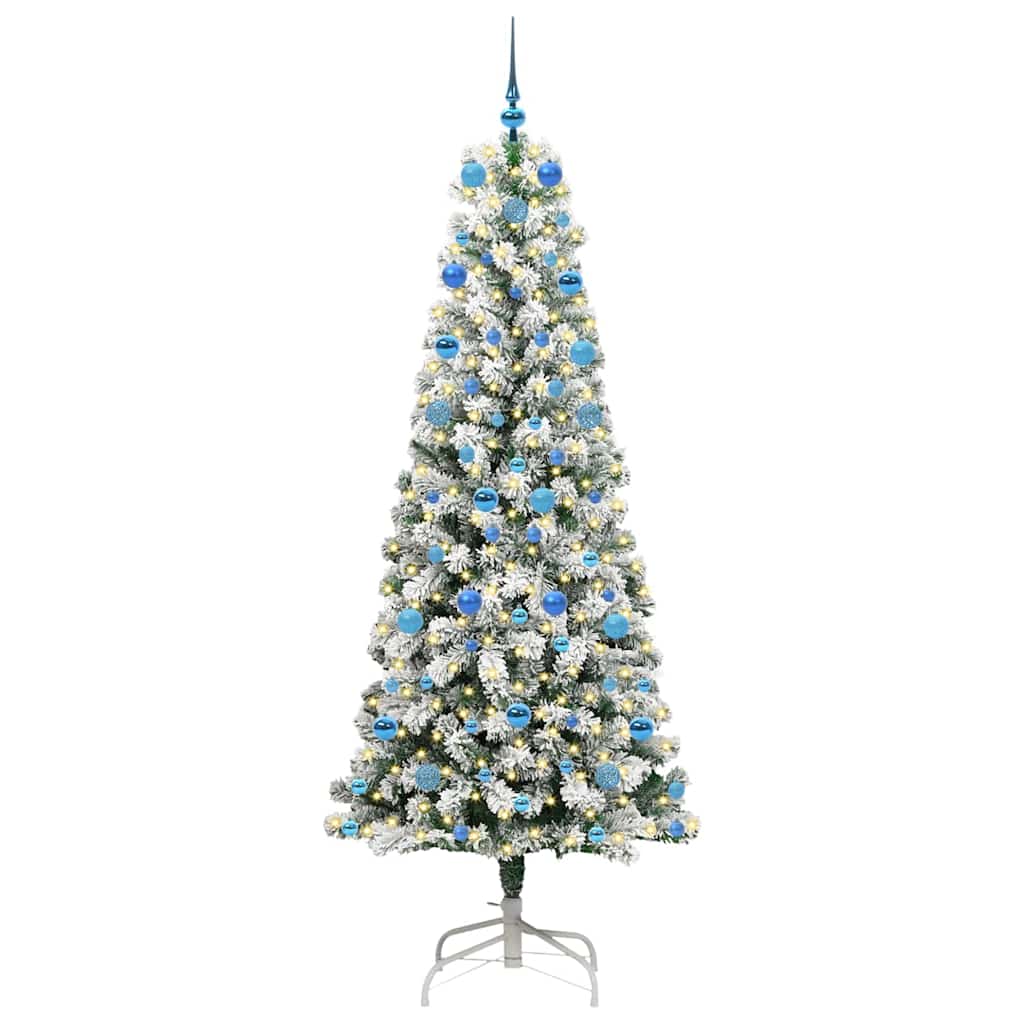 Vidaxx künstlicher klappbarer Weihnachtsbaum grün und weiß 210 cm
