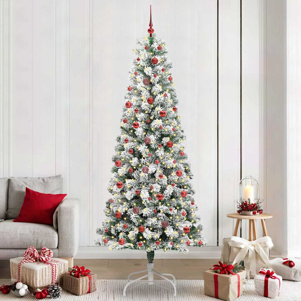 Vidaxx künstlicher klappbarer Weihnachtsbaum grün und weiß 240 cm