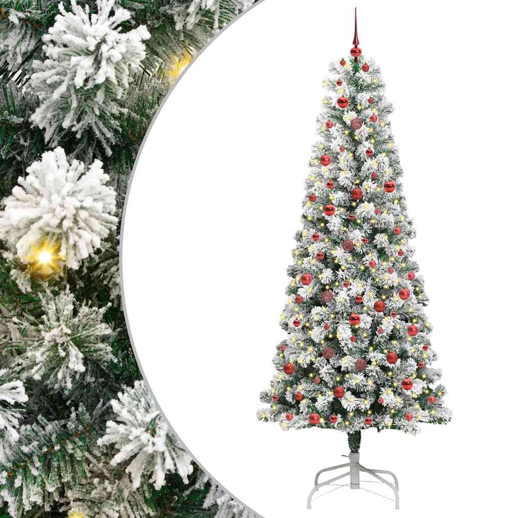 Vidaxx künstlicher klappbarer Weihnachtsbaum grün und weiß 240 cm