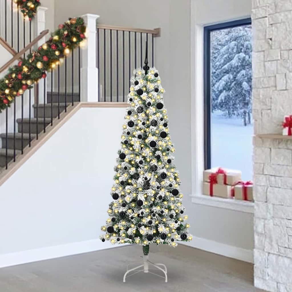 Vidaxx künstlicher klappbarer Weihnachtsbaum grün und weiß 240 cm