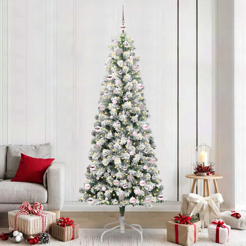 Vidaxx künstlicher klappbarer Weihnachtsbaum grün und weiß 240 cm