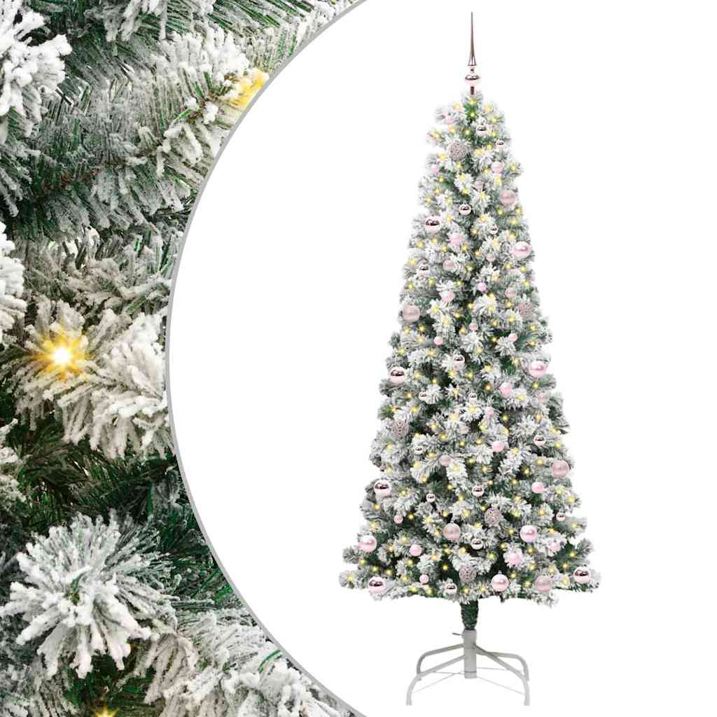 Vidaxx künstlicher klappbarer Weihnachtsbaum grün und weiß 240 cm