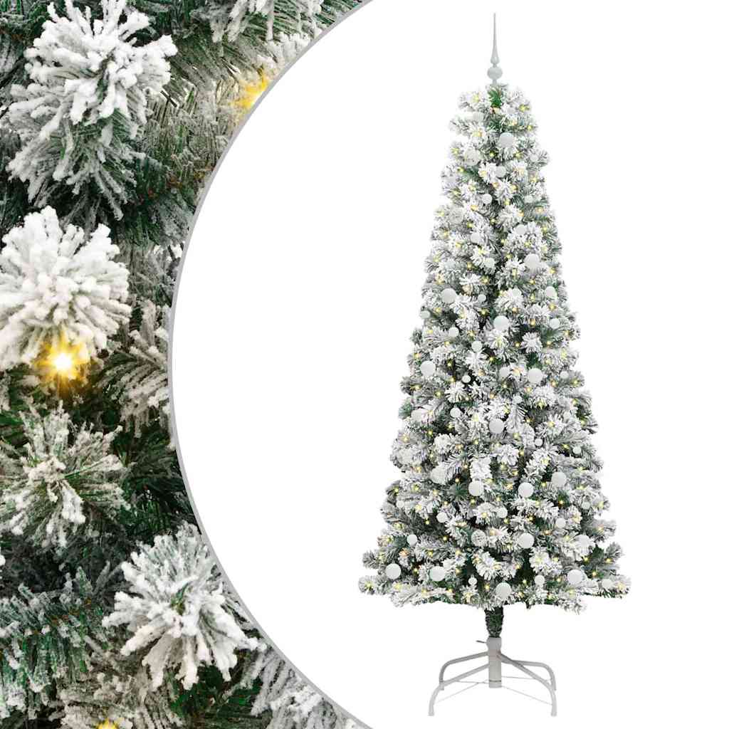 Vidaxx künstlicher klappbarer Weihnachtsbaum grün und weiß 240 cm