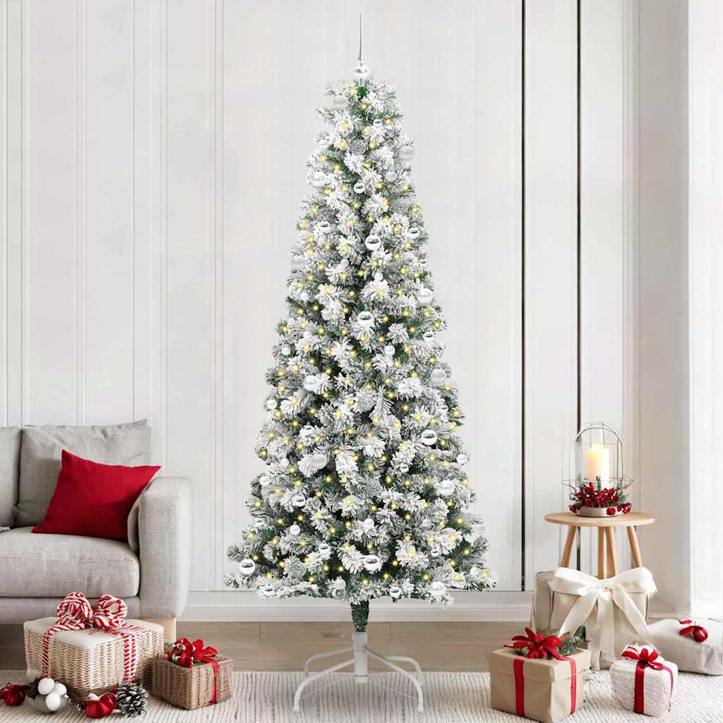 Vidaxx künstlicher klappbarer Weihnachtsbaum grün und weiß 240 cm