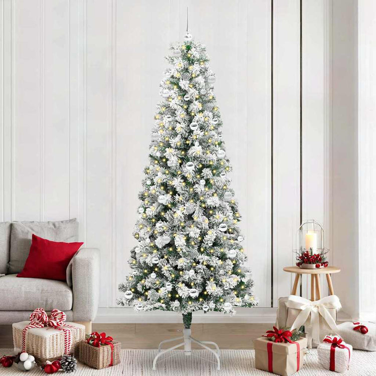 Vidaxx künstlicher klappbarer Weihnachtsbaum grün und weiß 240 cm