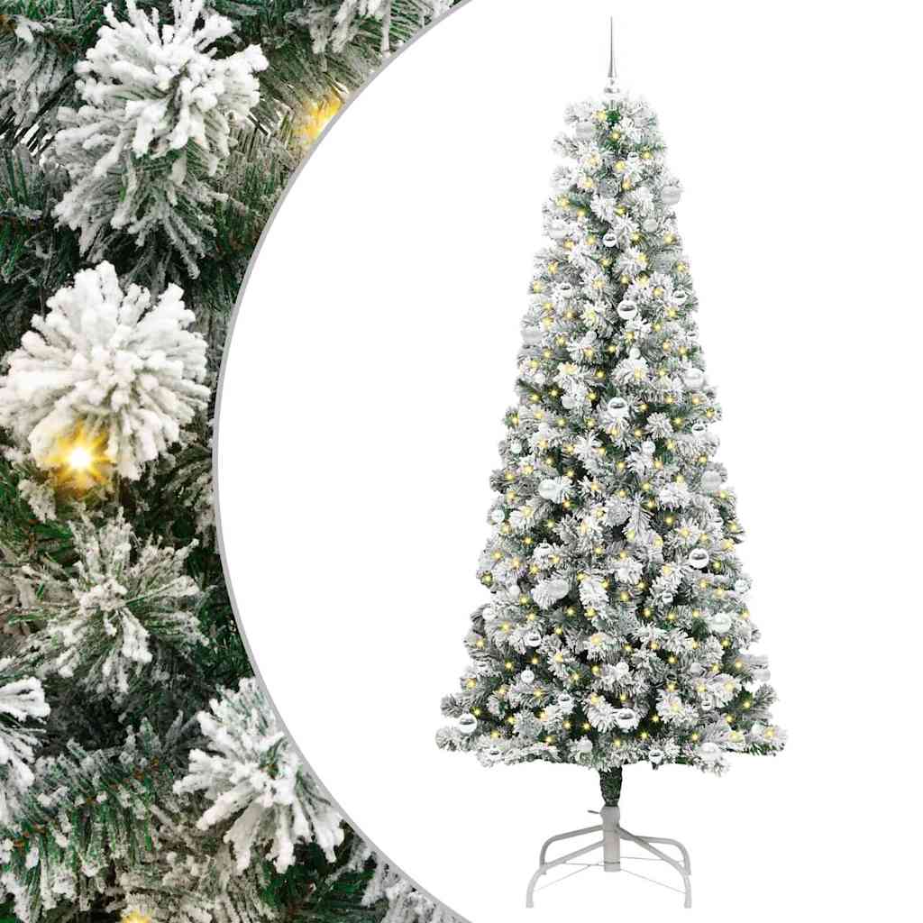 Vidaxx künstlicher klappbarer Weihnachtsbaum grün und weiß 240 cm