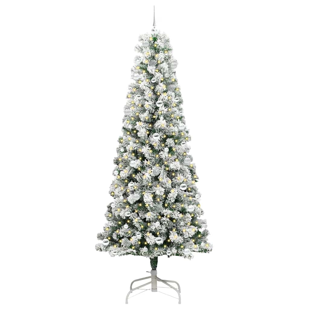 Vidaxx künstlicher klappbarer Weihnachtsbaum grün und weiß 240 cm
