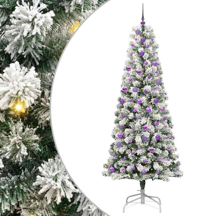 Vidaxx künstlicher klappbarer Weihnachtsbaum grün und weiß 240 cm