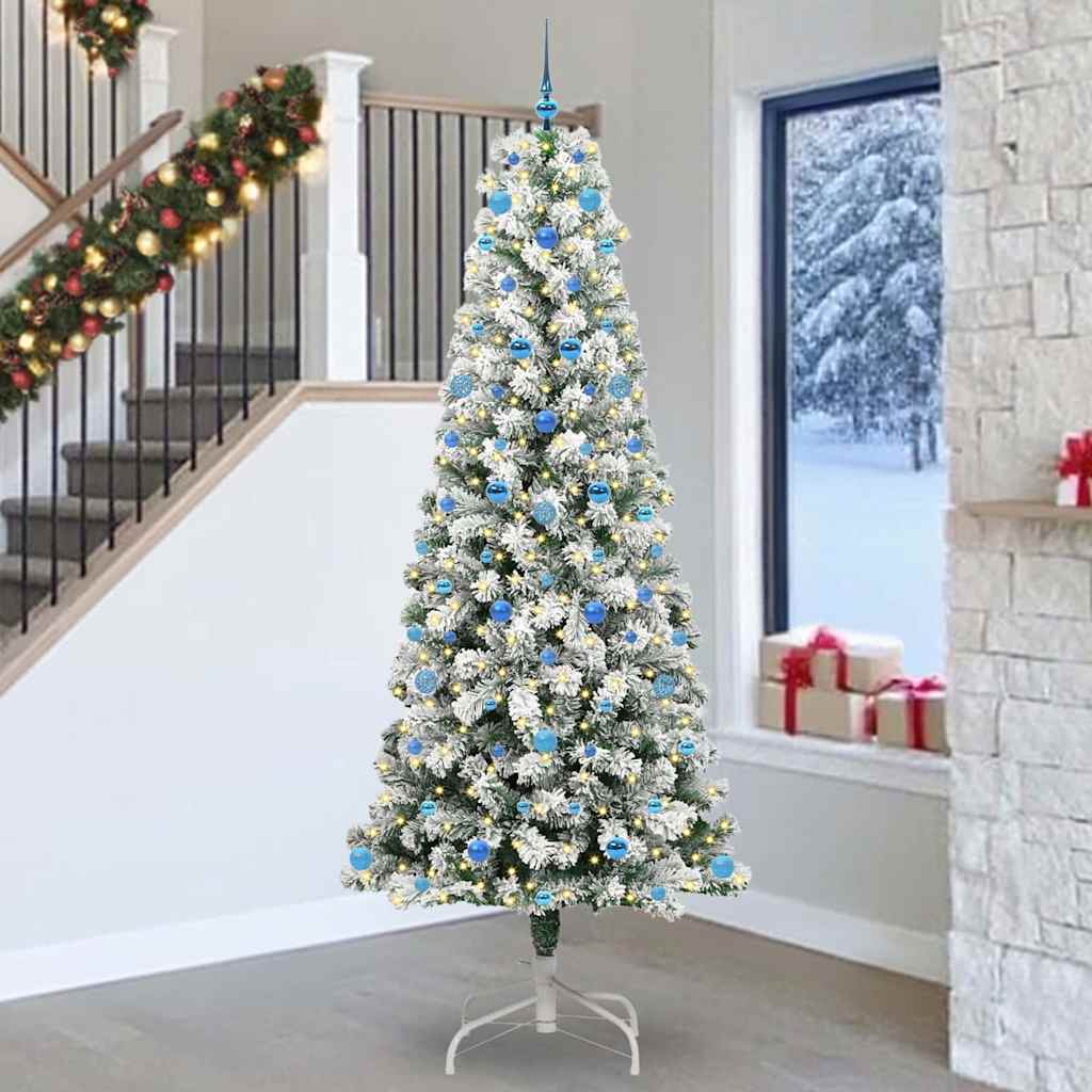 Vidaxx künstlicher klappbarer Weihnachtsbaum grün und weiß 240 cm