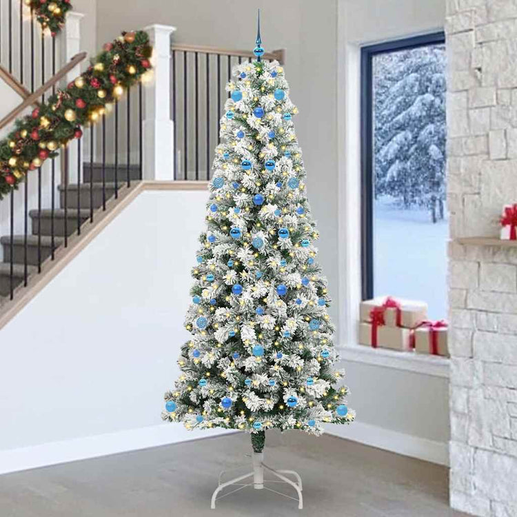 Vidaxx künstlicher klappbarer Weihnachtsbaum grün und weiß 240 cm