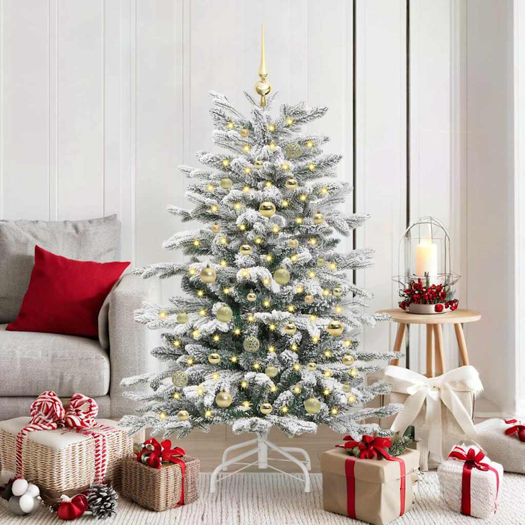 Vidaxx künstlicher klappbarer Weihnachtsbaum weiß 150 cm PE und PVC