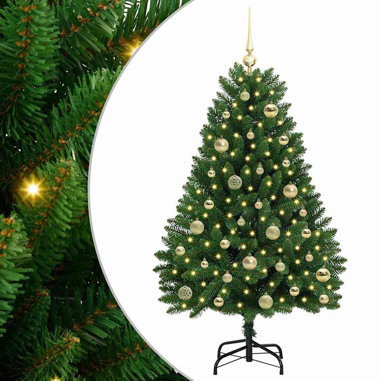 Vidaxx künstlicher Weihnachtsbaum mit 150 LED grün, 120 cm PVC und Metall