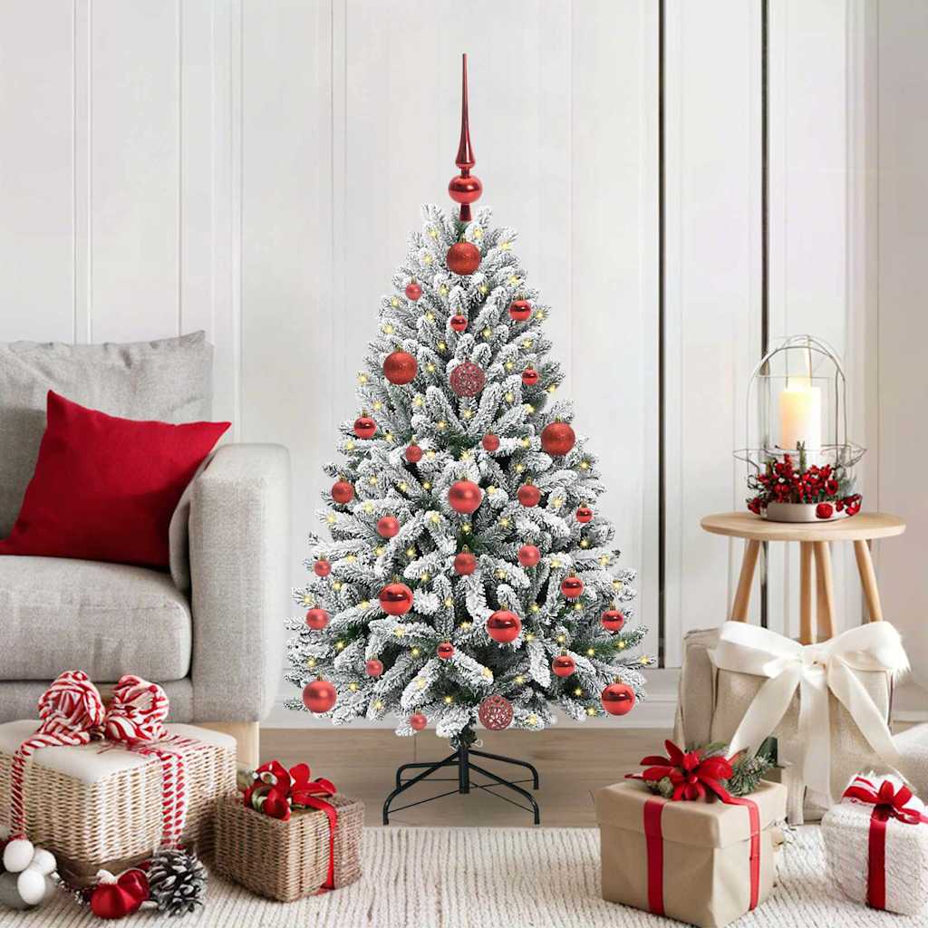 Vidaxx künstlicher Weihnachtsbaum mit 150 LED grün und weiß, 120 cm PVC und Metall