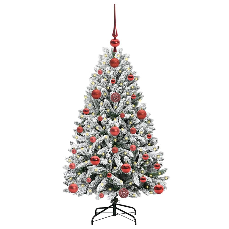 Vidaxx künstlicher Weihnachtsbaum mit 150 LED grün und weiß, 120 cm PVC und Metall